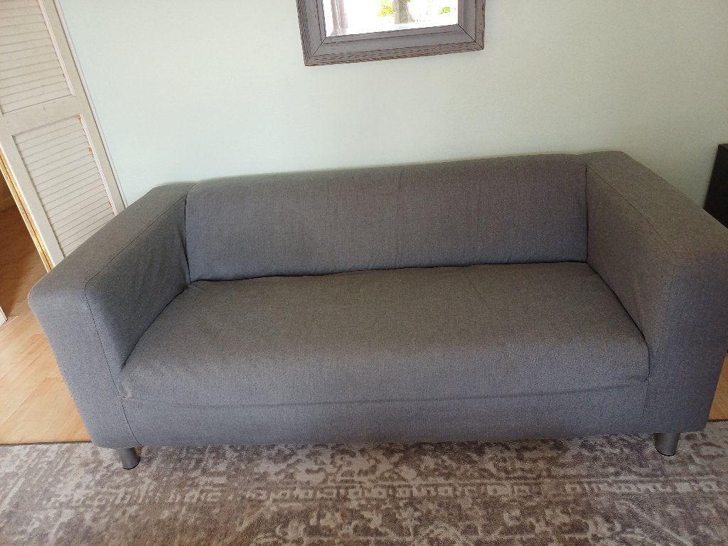 Ikea bank grijs (Klippan), Huis en Inrichting, Ophalen, Gebruikt, Hout, 150 tot 200 cm