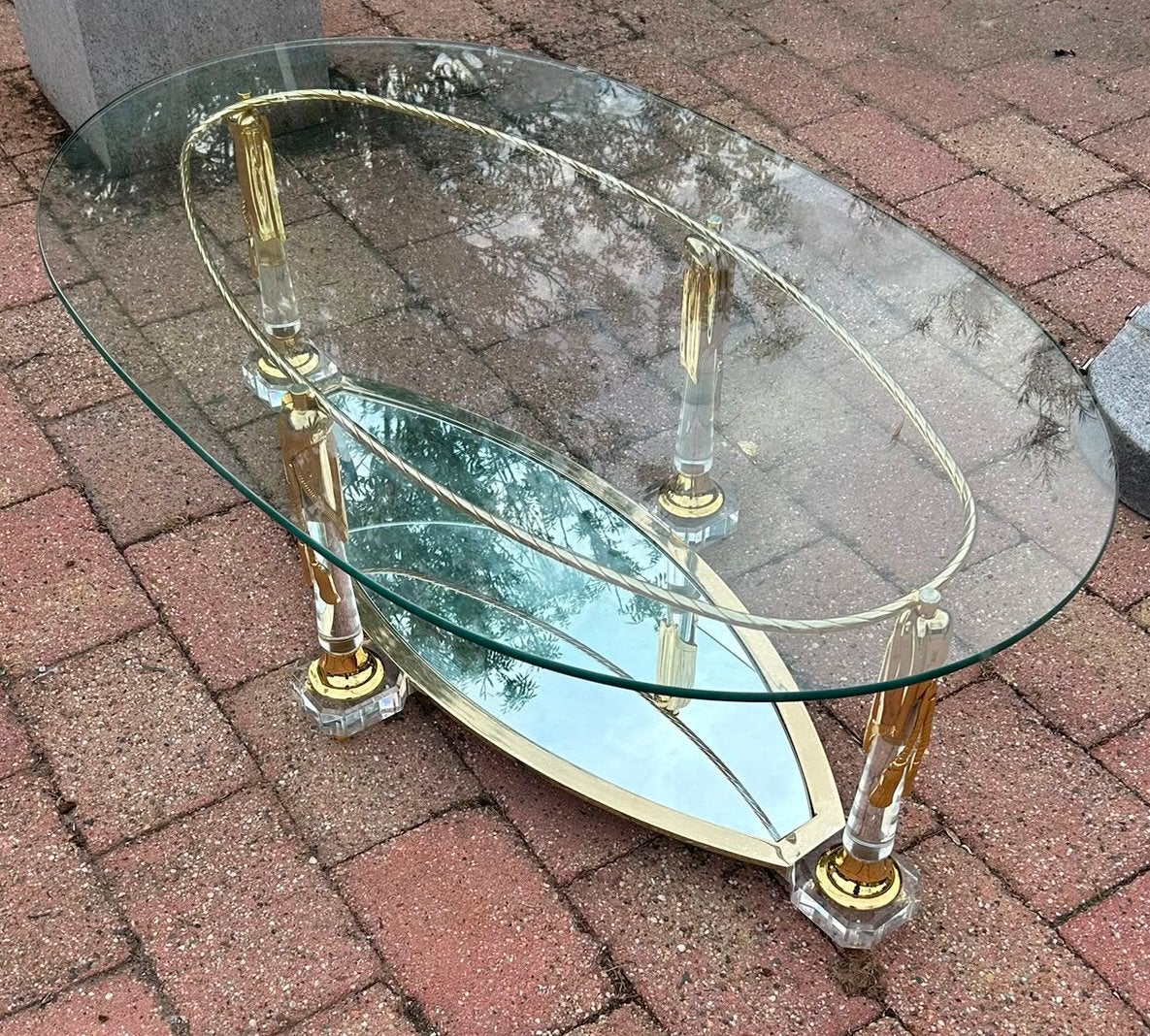 Italiaanse Hollywood regency salontafel ca. 1975, Ophalen, 50 tot 100 cm, Zo goed als nieuw, Metaal