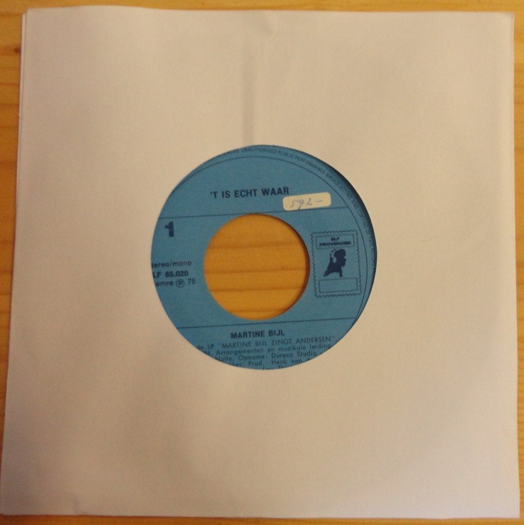 Martine Bijl > 't is echt waar, Ophalen of Verzenden, Gebruikt, 7 inch, Nederlandstalig