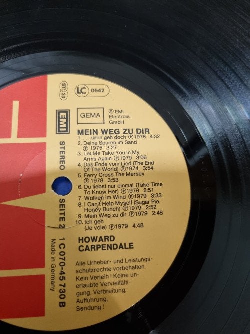 -	Lp howard carpendale, Cd's en Dvd's, Ophalen of Verzenden