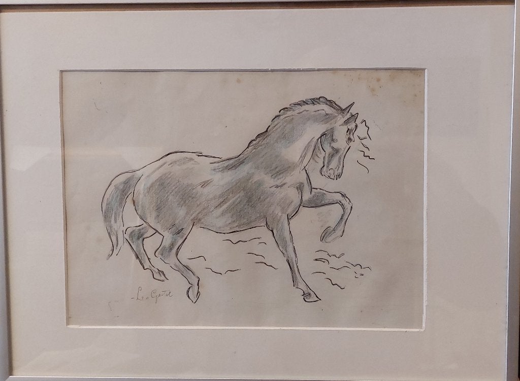 Tekening Leo Gestel (1881-1941), Antiek en Kunst, Ophalen, Tekening, Potloodtekening, Achter glas