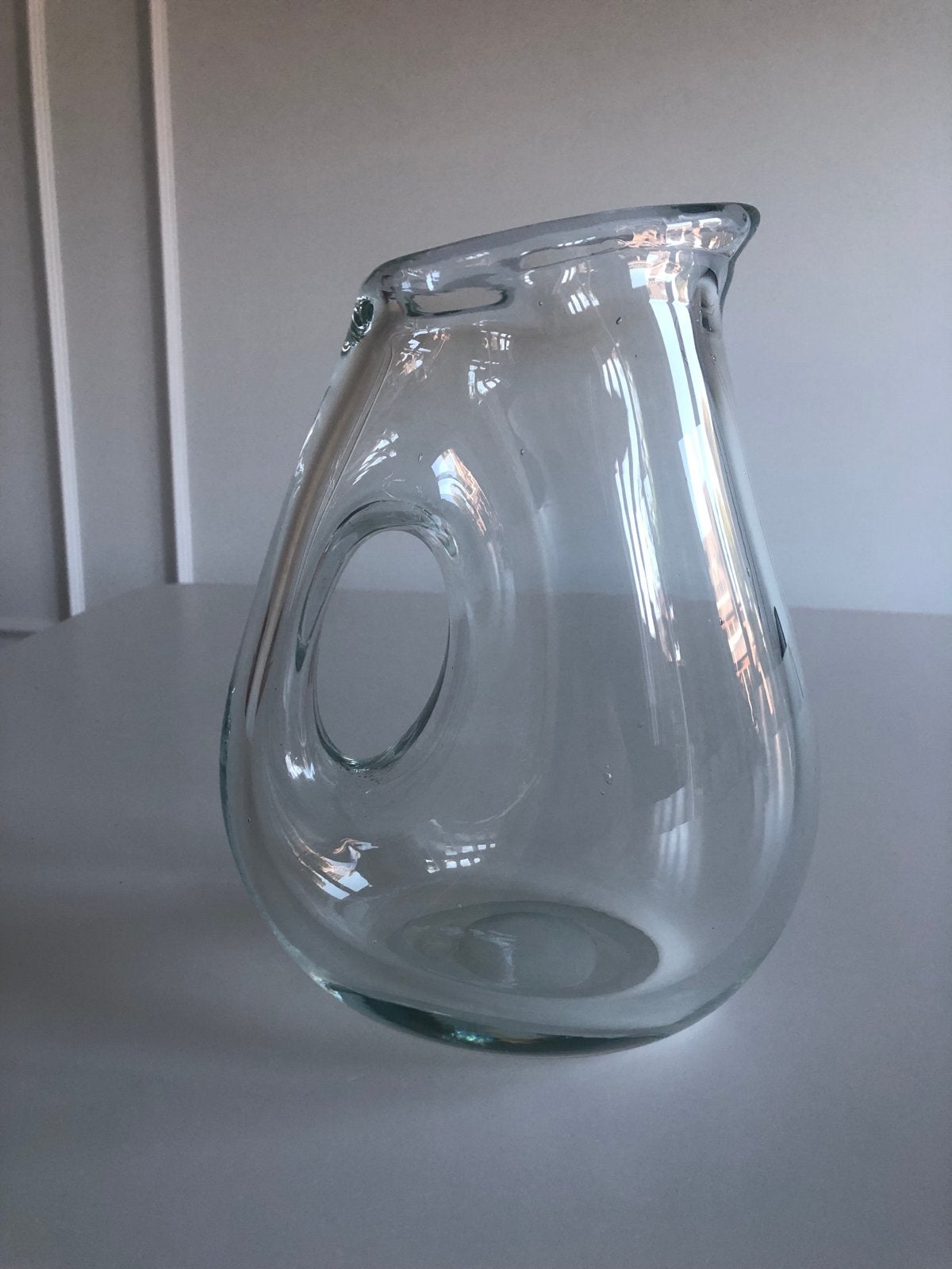 Pols Potten waterkan van dik glas, Transparant, Met handvat, Ophalen of Verzenden, Glas