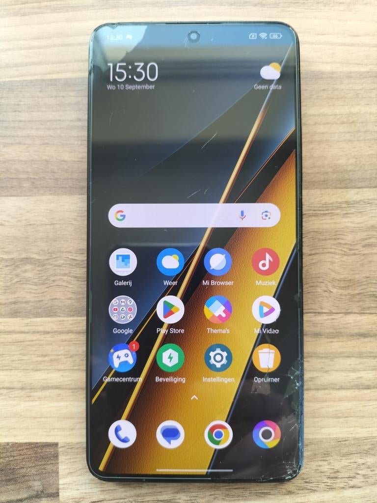 Poco X6 Pro 5G 256GB zwart met barsten in het scherm., Gebruikt, Ophalen of Verzenden, Klassiek of Candybar, Zonder simlock