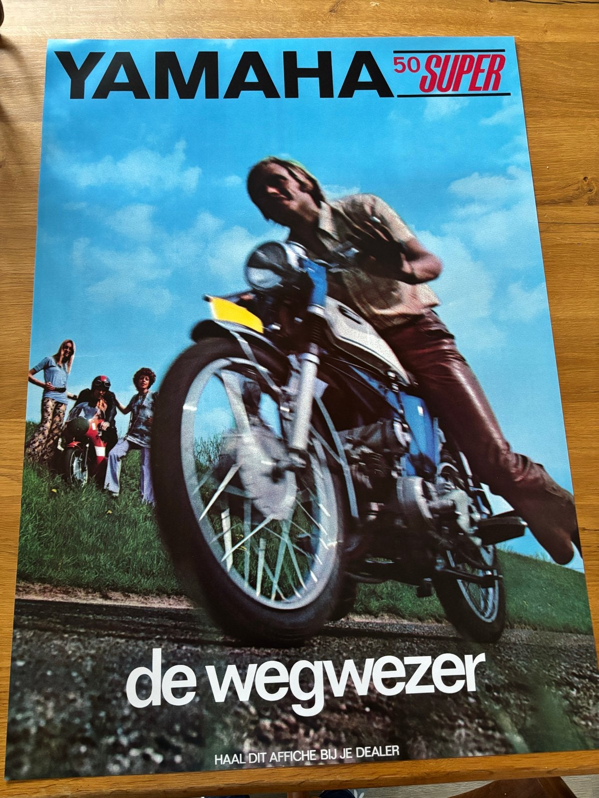 Grote YAMAHA FS1 brommer bromfiets 50 super poster, Ophalen of Verzenden, Zo goed als nieuw