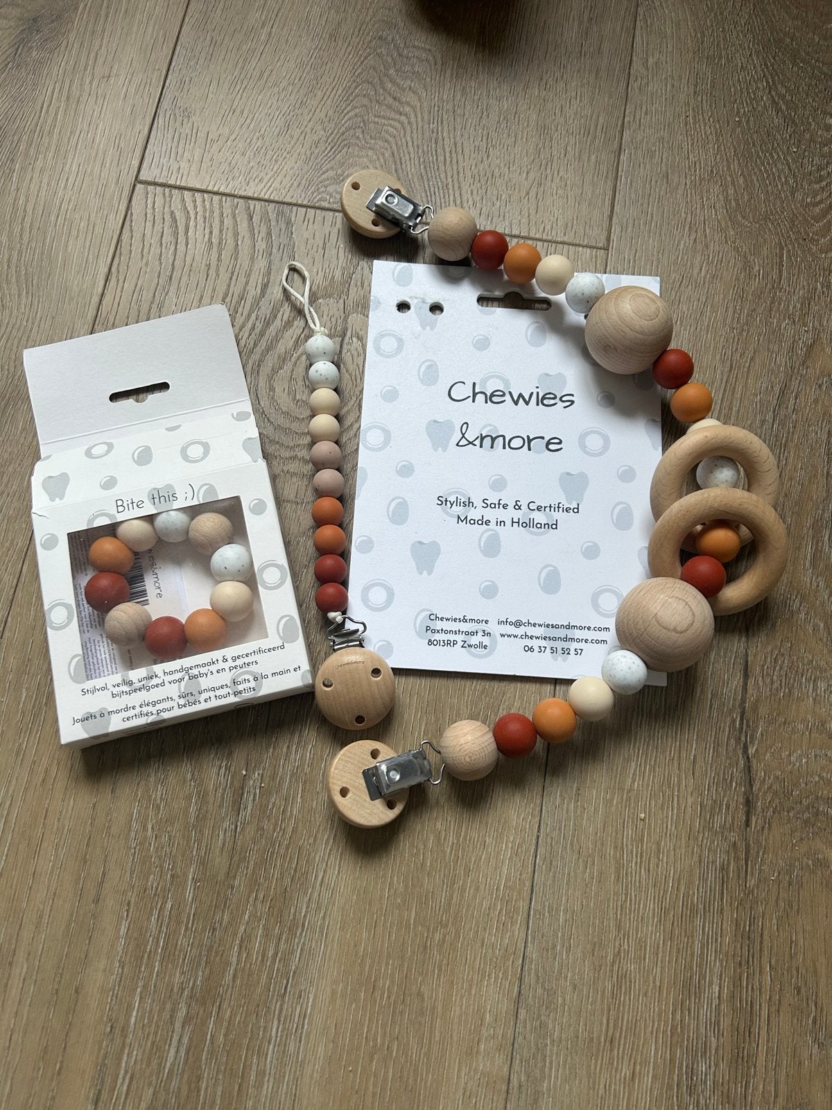 Set Chewies: bijtring, speenkoord en wagenspanner - Nieuw!, Ophalen, Nieuw, Overige typen