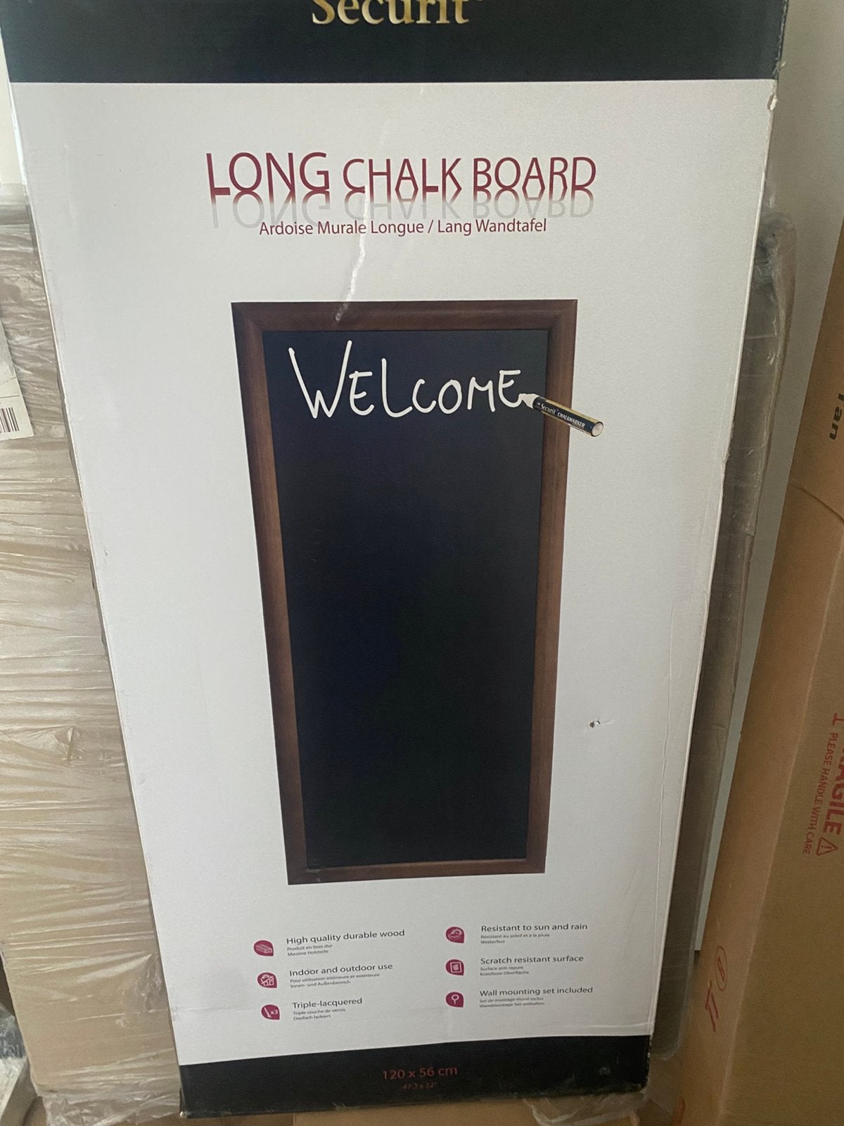 Krijtbord nieuw in doos 120x56cm, Ophalen, Nieuw, Krijtbord