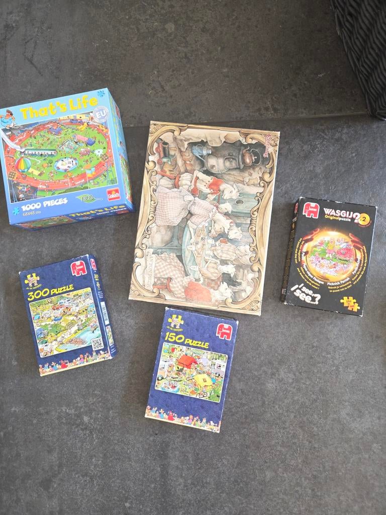 Diverse Legpuzzels: That's Life, Jumbo, WASGIJ, Ophalen of Verzenden, 500 t/m 1500 stukjes, Gebruikt, Legpuzzel