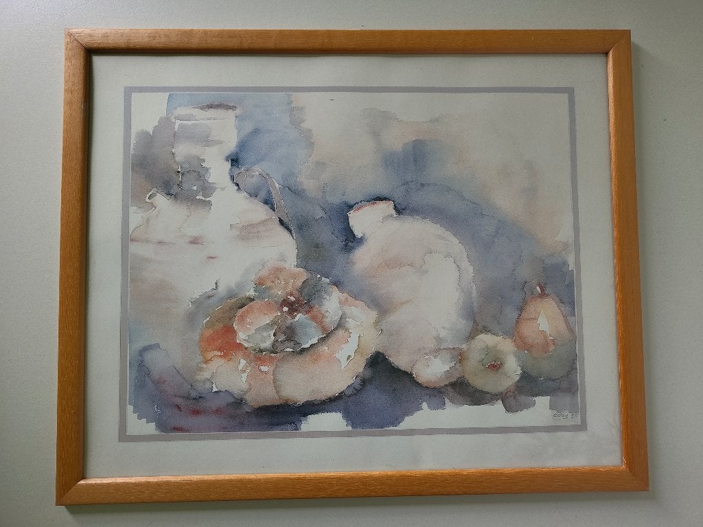 Aquarel stilleven – gesigneerd Coby, 1996, Antiek en Kunst, Ophalen