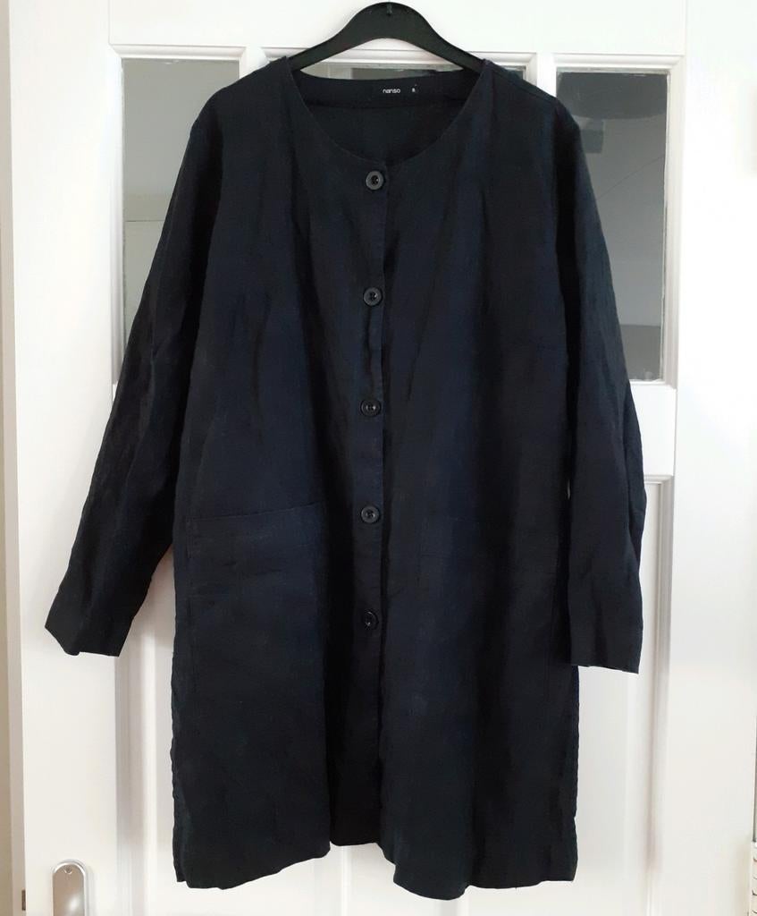 Nanso Finland linnen blouse in nieuwstaat maat 38, Maat 38/40 (M), Nanso, Zwart, Ophalen of Verzenden