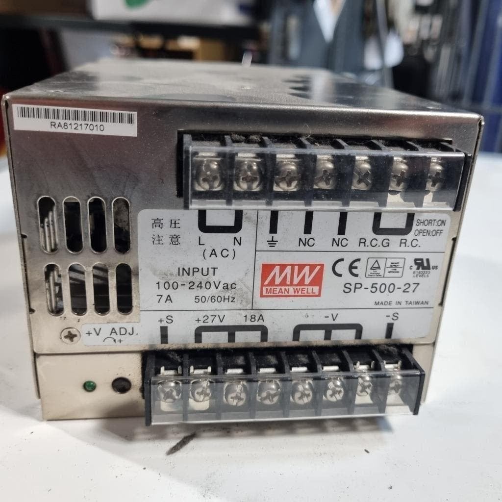 MEANWELL GESCHAKELDE VOEDING TRAFO 27 VOLT 18 AMP 486 WATT