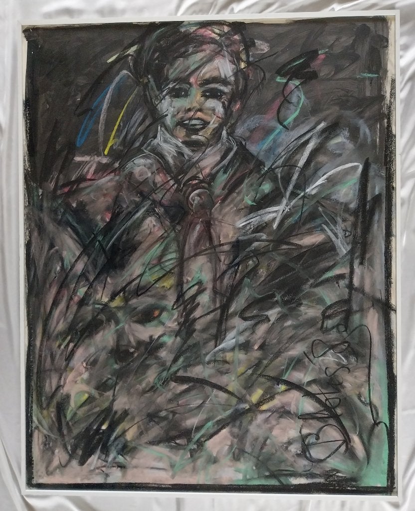 Jozef Bloks (1951) - Vrouw met kat - Pastel - 1986, Ophalen