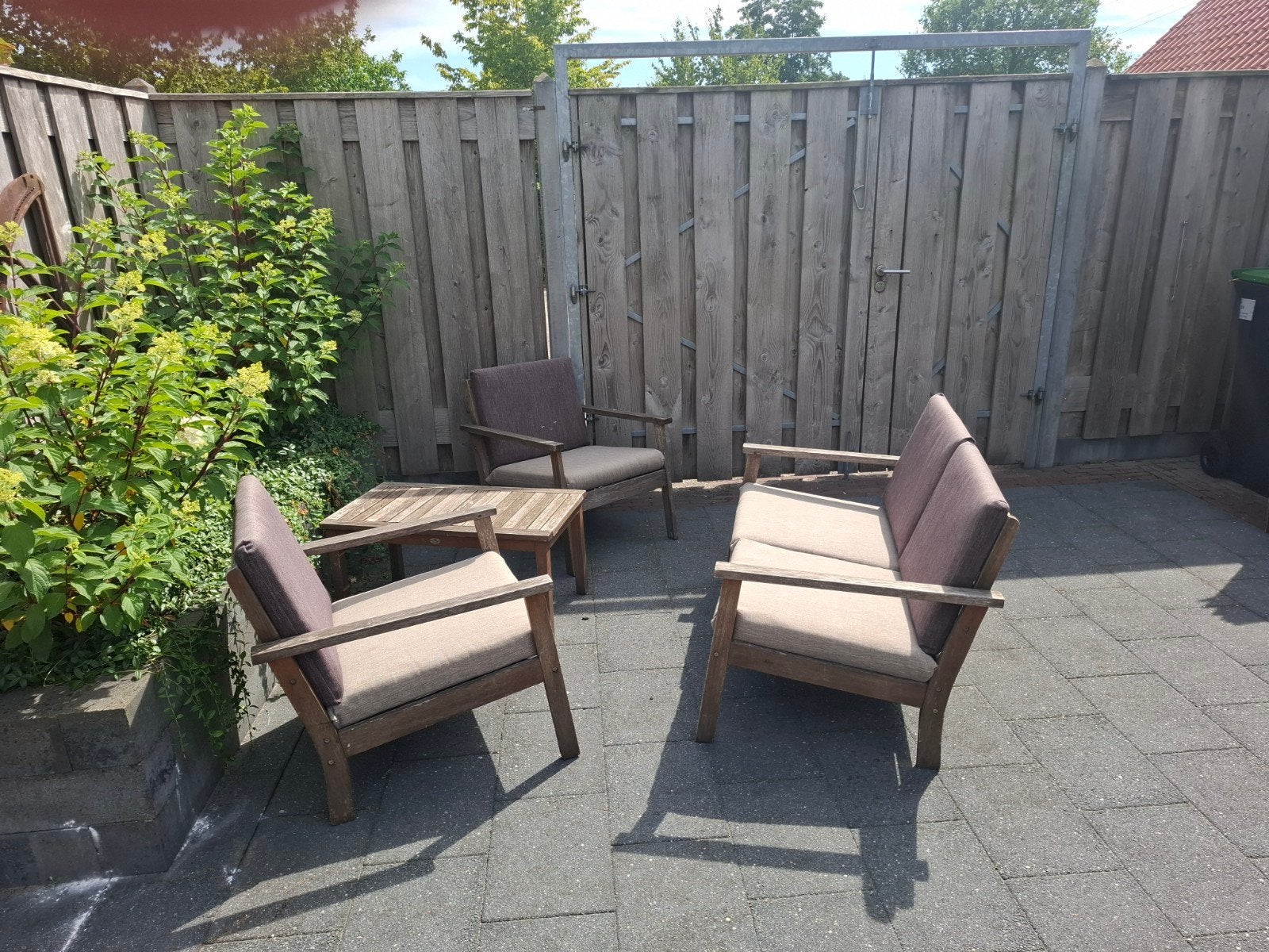 Tuinset stoelen bank tafel, Ophalen, Gebruikt, Bank