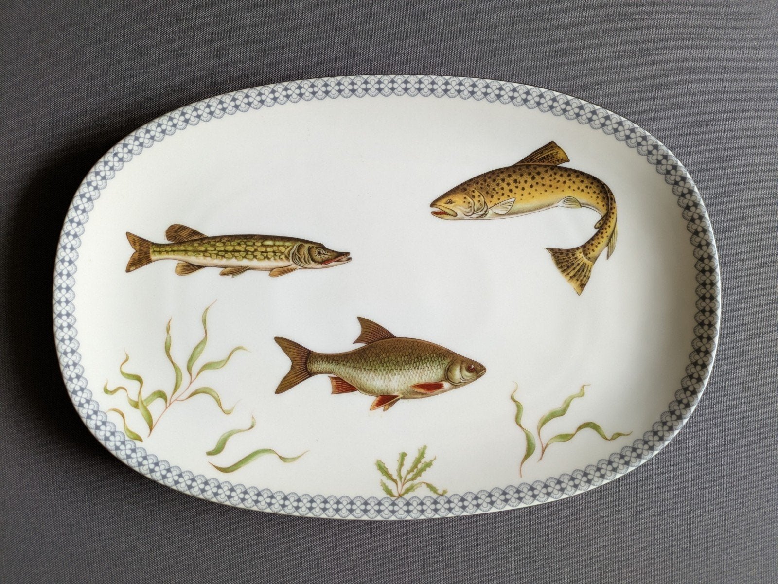 Vintage, schaal, vissen, kado, upcycling, unicum, servies, Ophalen of Verzenden