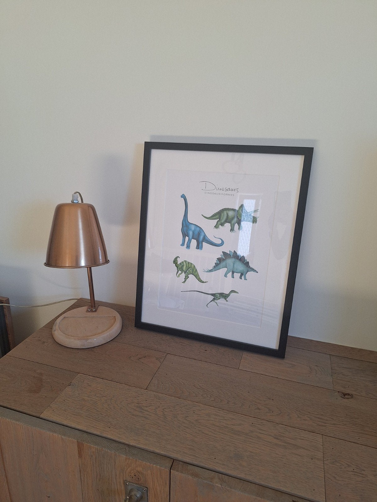 IKEA Lijst met Dinosaurus Poster, Minder dan 50 cm, Ophalen of Verzenden, Zo goed als nieuw, Schilderij