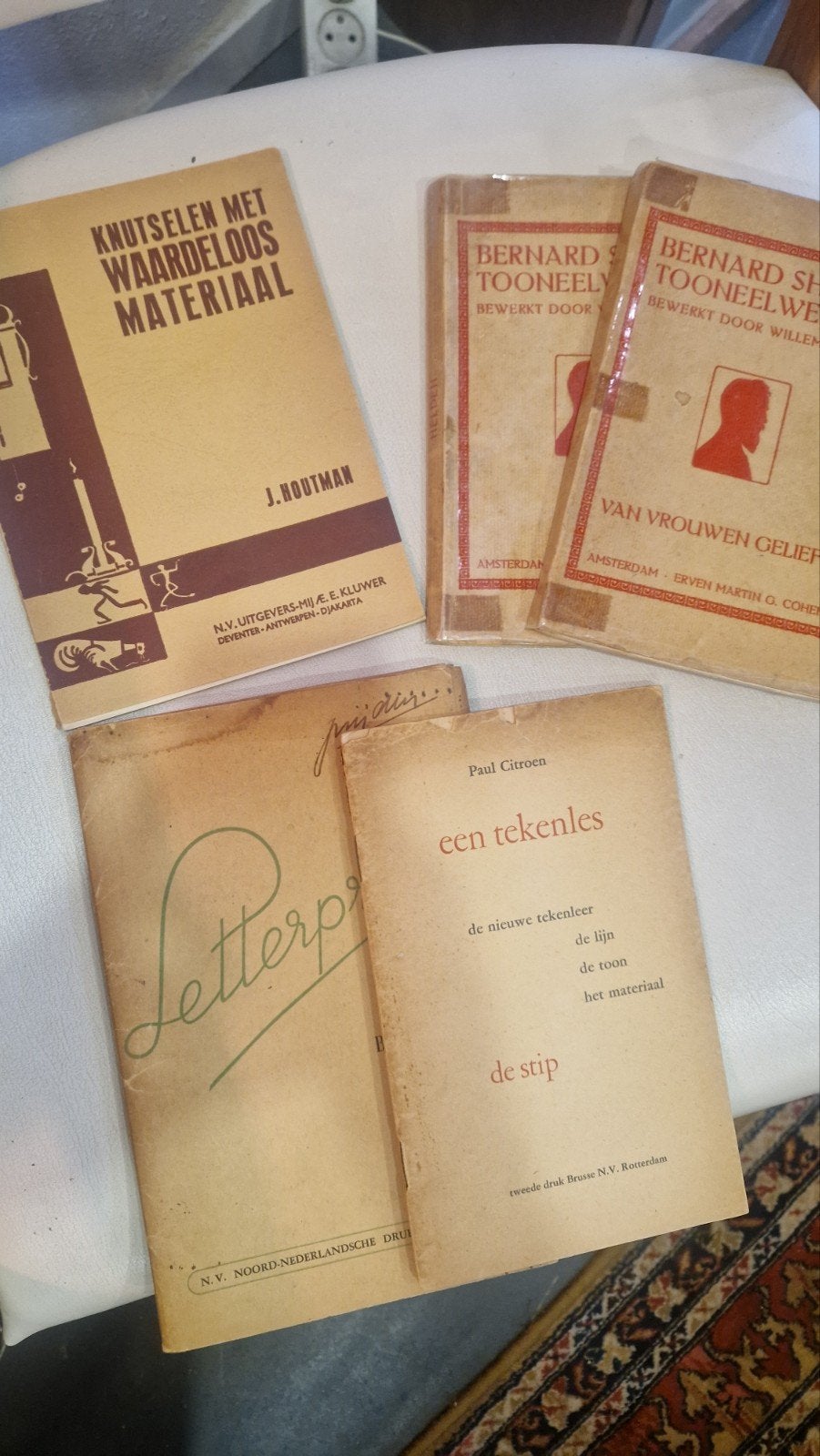 5 boekjes: Tekenles, Knutselen, Toneelwerken, Letterproe, Ophalen of Verzenden, Gelezen, Paul Citroen, J. Houtman, Bernard Shaw