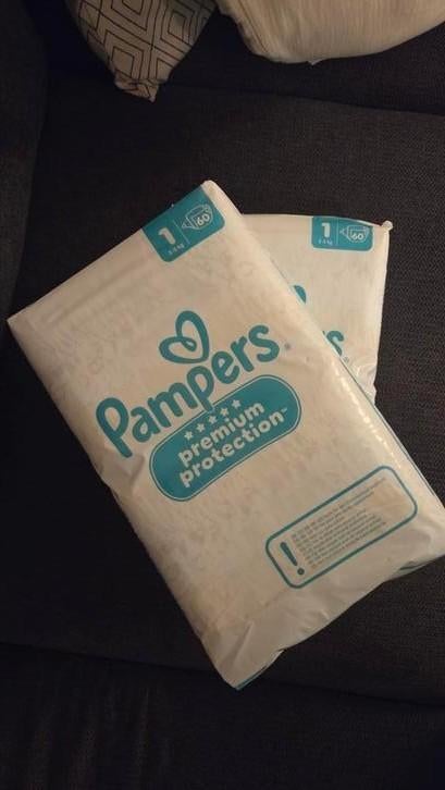 Nieuwe Pampers Premium Protection luiers maat 1 (2x60 stuks), Ophalen, Nieuw