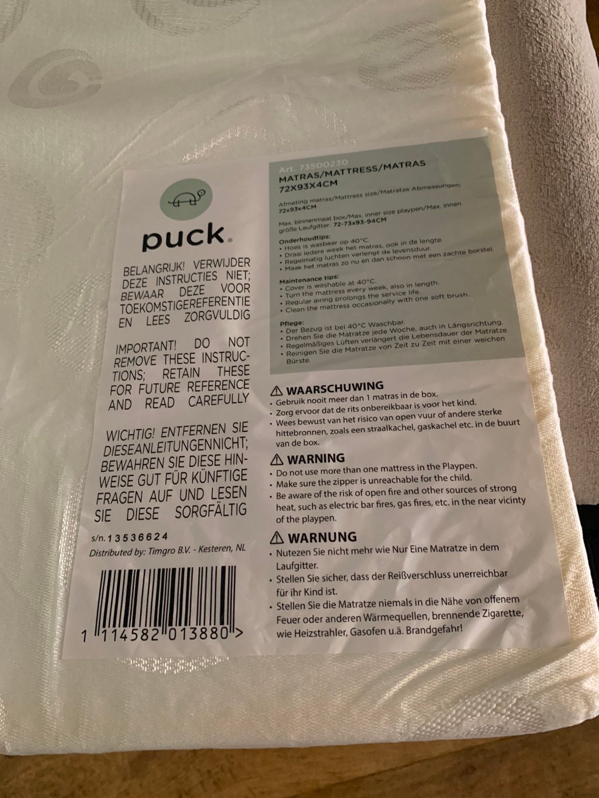 Baby boxmatras ZGAN!, Ophalen of Verzenden, Zo goed als nieuw