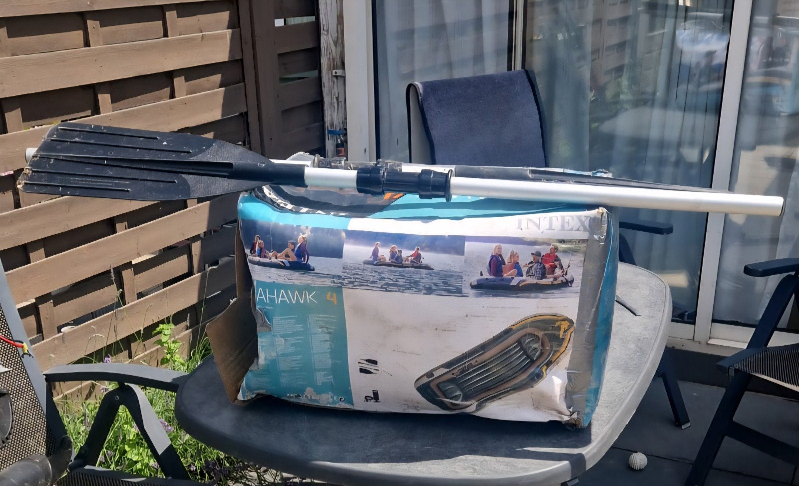Intex Seahawk 4 opblaasboot met peddels (motor optioneel), Watersport en Boten, Bootonderdelen, Ophalen of Verzenden