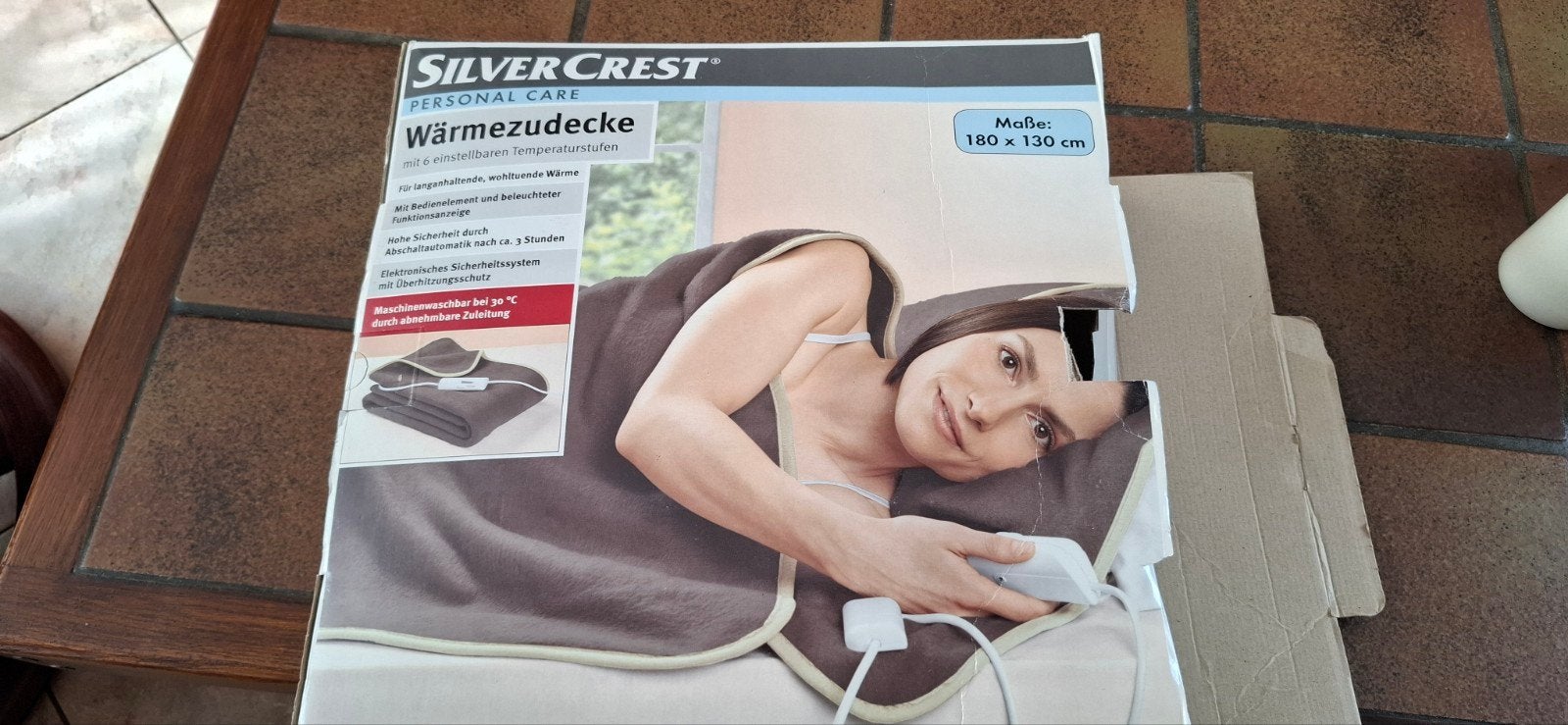 Elektrische warmtedeken 180x130 wasbaar., Ophalen, Eenpersoons, Wit, Kussen