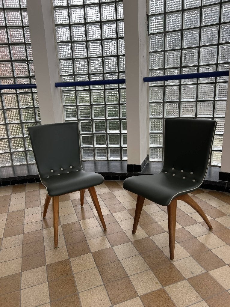 6 Swing Chair designstoelen – G.J. van Os, Gebruikt, Overige kleuren, Vijf, Zes of meer stoelen, Mid-Century Dutch Design