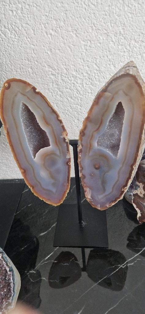 Zware agaatvlinder met sugar druzy, Ophalen, Mineraal