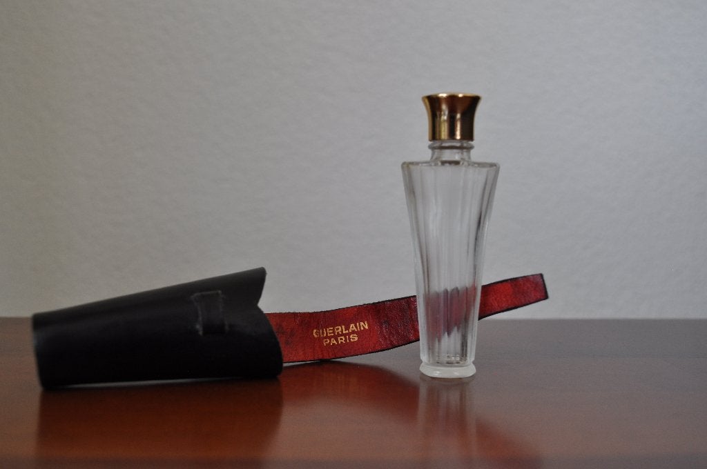 Vintage Zeldzame LEGE Parfum Shalimar Umbrella Bottle 1950, Ophalen of Verzenden, Gebruikt, Miniatuur