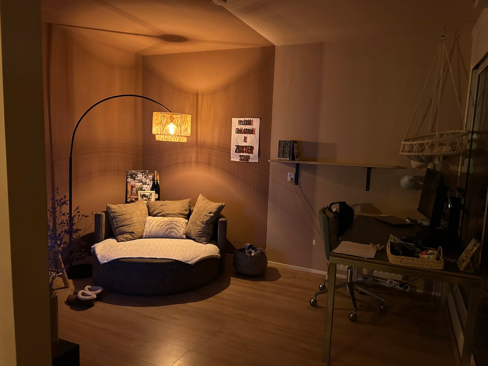 Super leuk rond bankje ⚪️ 125cm, Huis en Inrichting, Ophalen of Verzenden, Gebruikt, Tweepersoons, Minder dan 150 cm