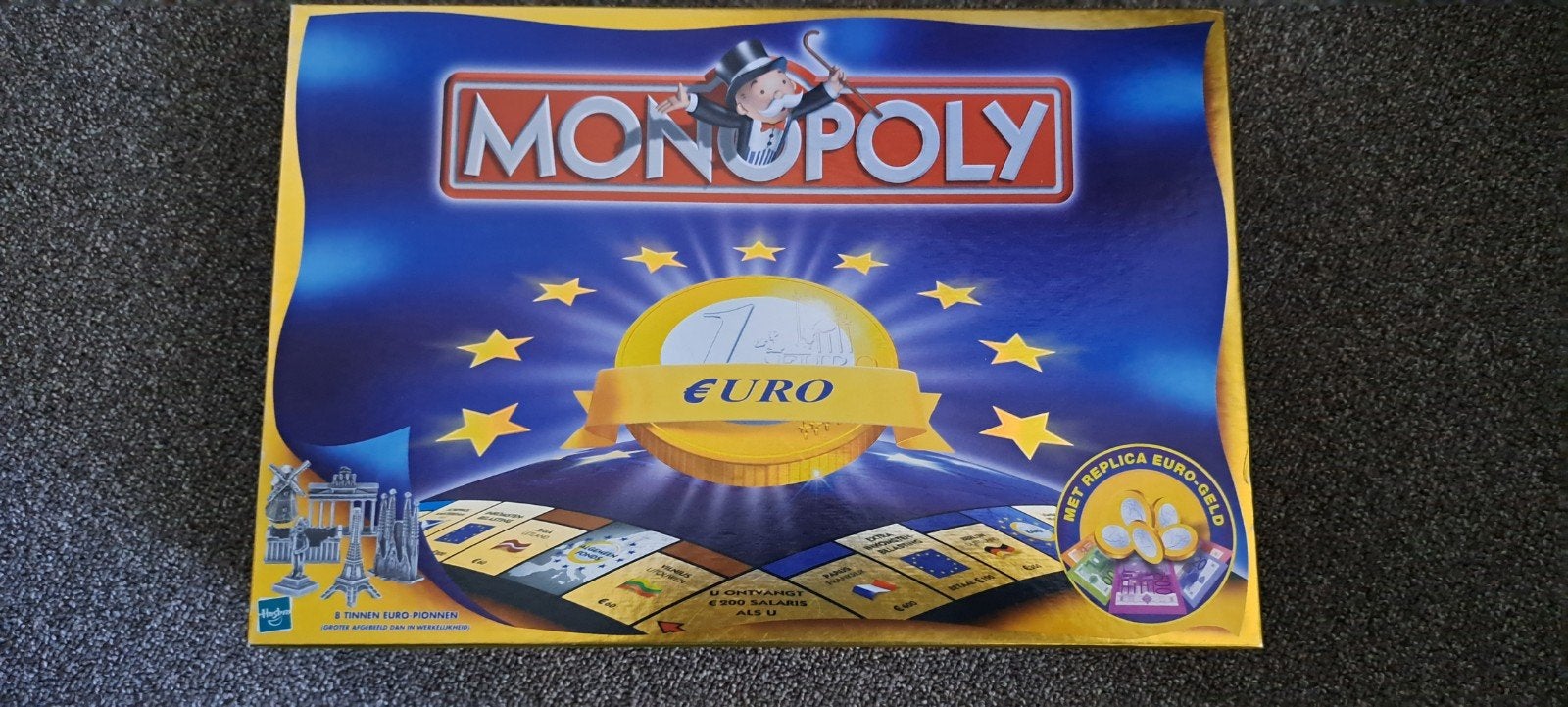 Monopoly Euro Editie - Compleet met Euro-Geld, Drie of vier spelers, Ophalen, Zo goed als nieuw, Hasbro