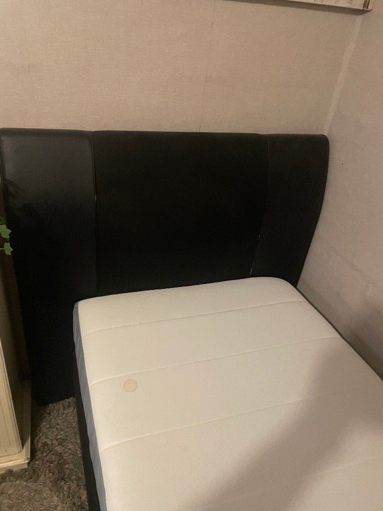 1 persoons boxspring bed incl nieuw matras., Ophalen, Zo goed als nieuw, Eenpersoons, 90 cm