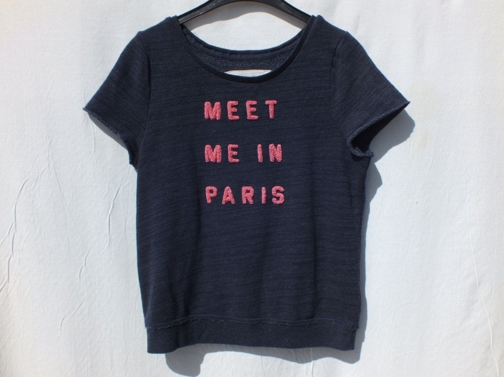 Leuk shirt.Meet me in Paris.Mt S.Merk Abercrombie & Fitch, Blauw, ., Ophalen of Verzenden, Zo goed als nieuw