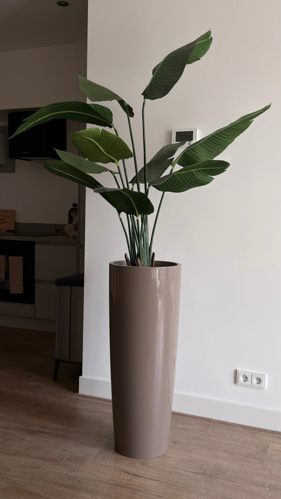 Grote kunstplant met pot - Strelitzia en Taro, Ophalen, Binnen, Groen, Kunstplant