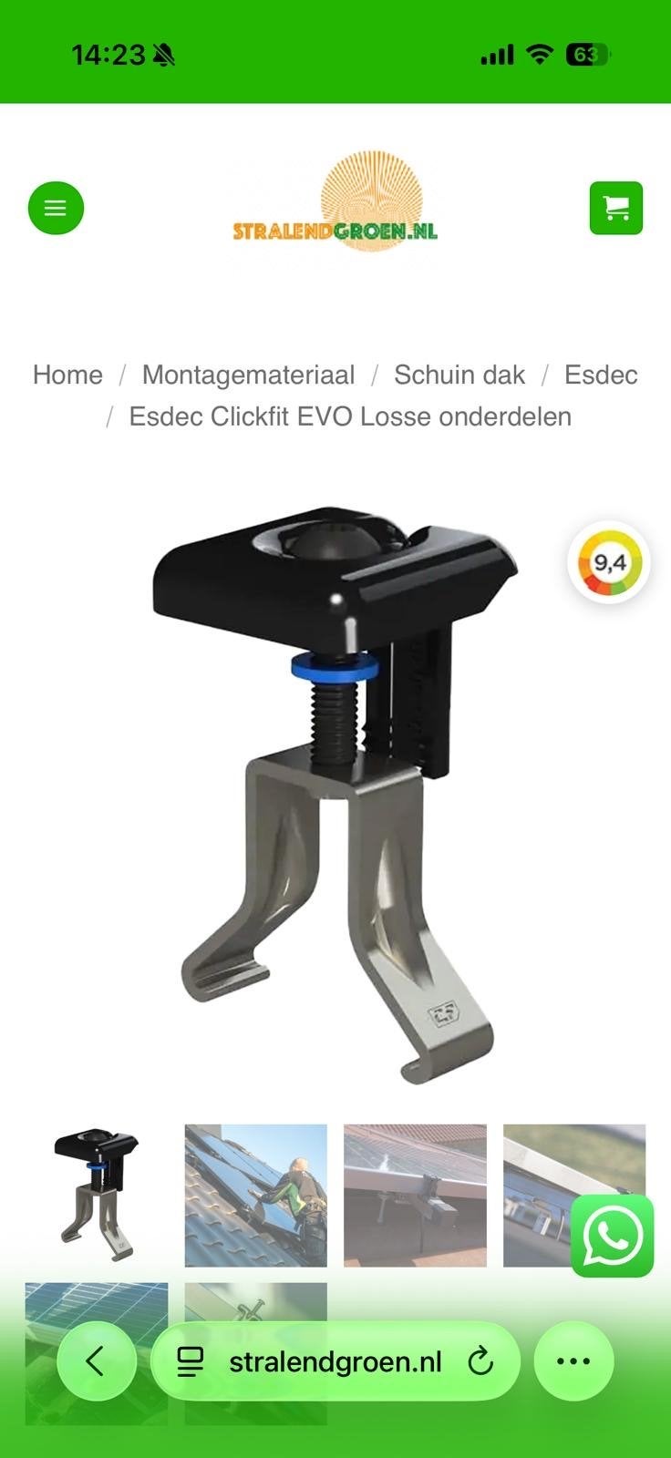 Esdec Clickfit EVO Moduleklem - Zwart, Ophalen of Verzenden, Nieuw, Overige typen
