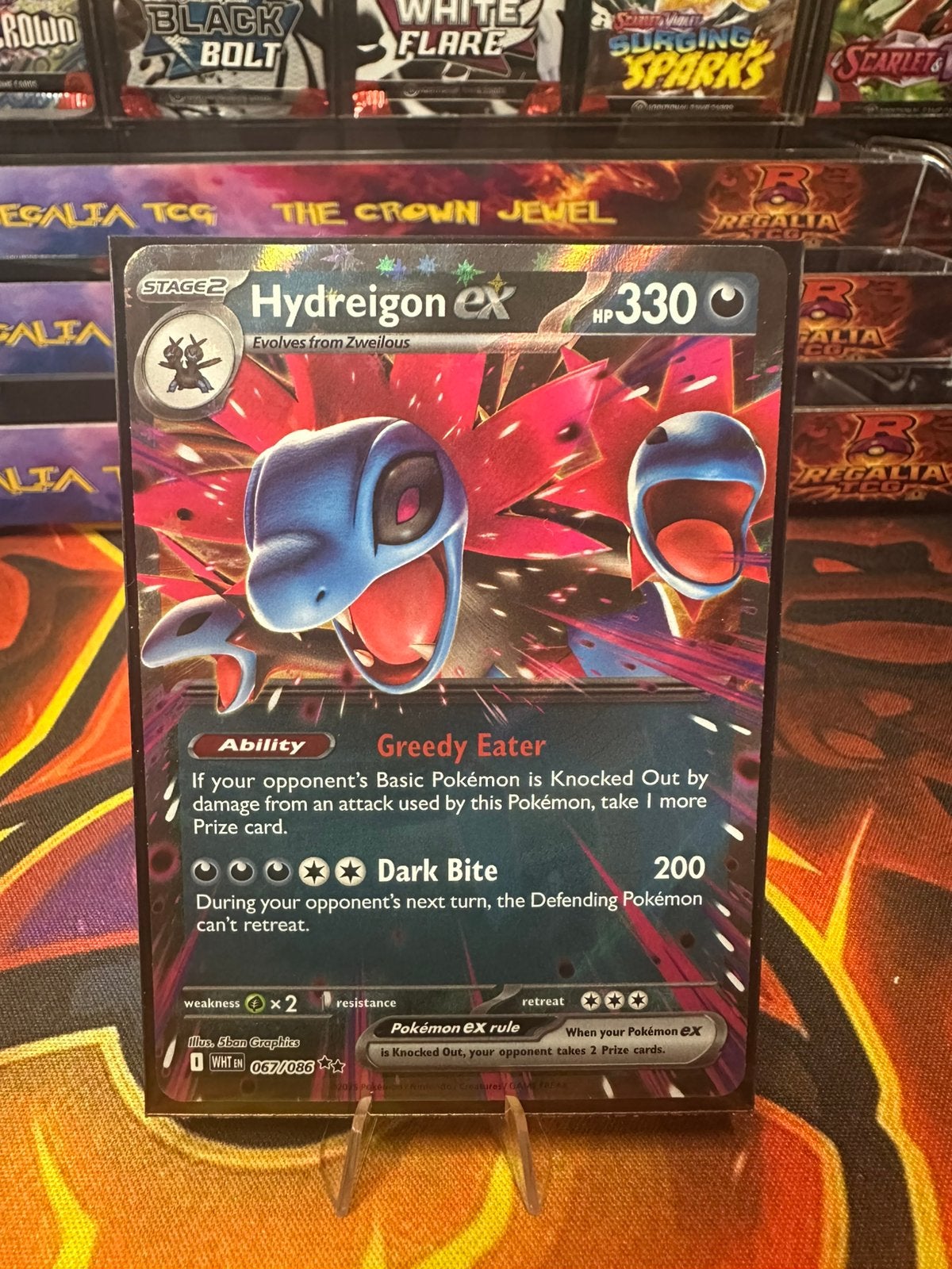 Hydreigon ex (WHT 067) White Flare, Ophalen of Verzenden, Zo goed als nieuw, Losse kaart, Foil