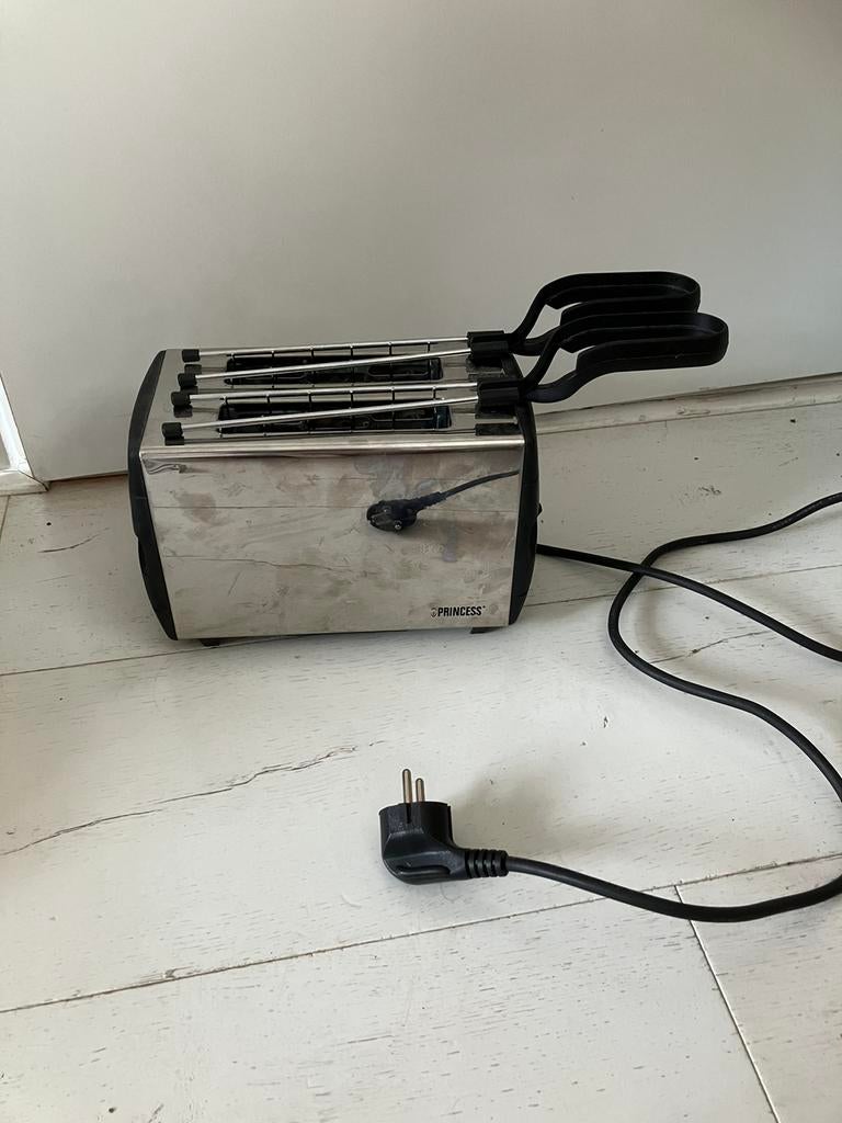 Tosti ijzer broodrooster zilver zwart Princess, Witgoed en Apparatuur, Broodroosters, Ophalen of Verzenden, Zo goed als nieuw