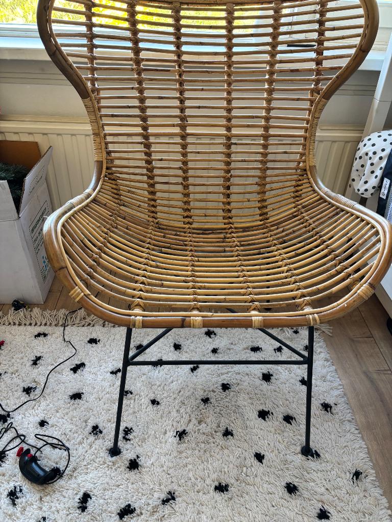 Rotan stoel, Huis en Inrichting, Stoelen, Ophalen, Gebruikt, Bruin, Riet of Rotan