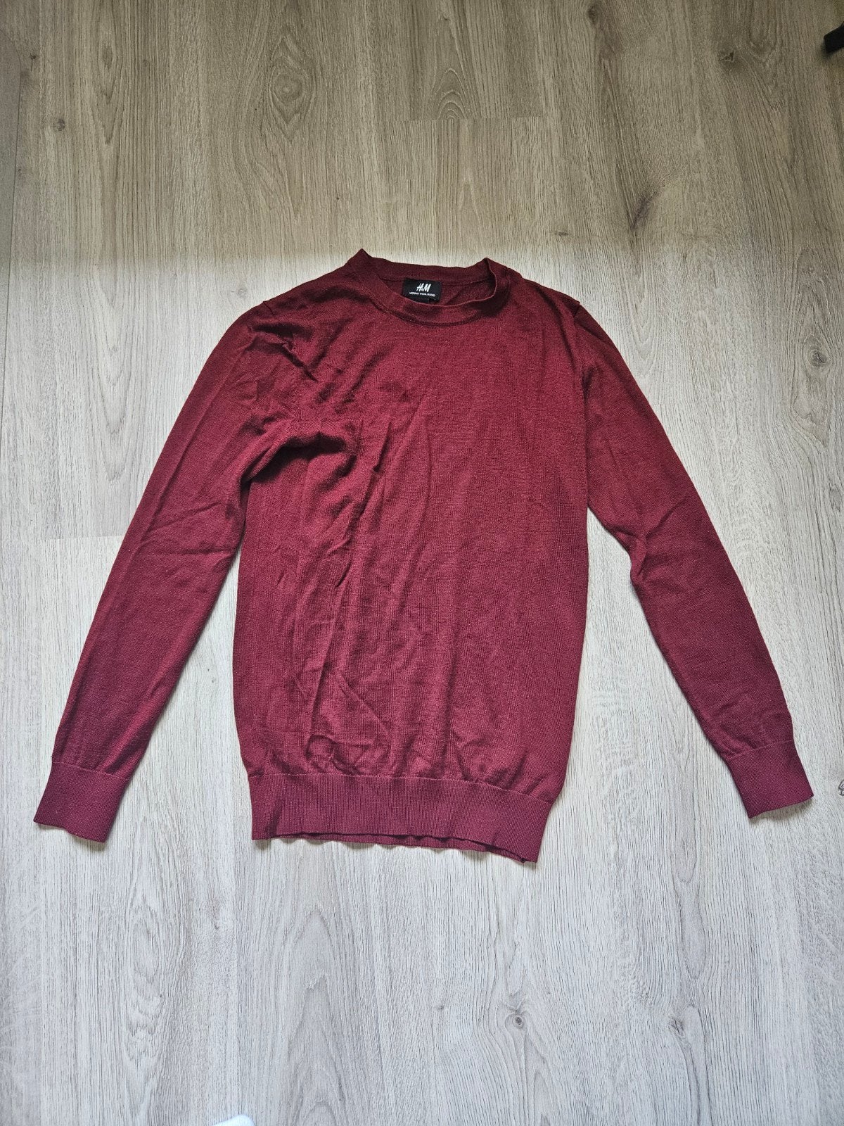 H&M Merino Wol Blend Trui - Bordeauxrood, Maat XS, Ophalen of Verzenden, Zo goed als nieuw, H&M, Rood