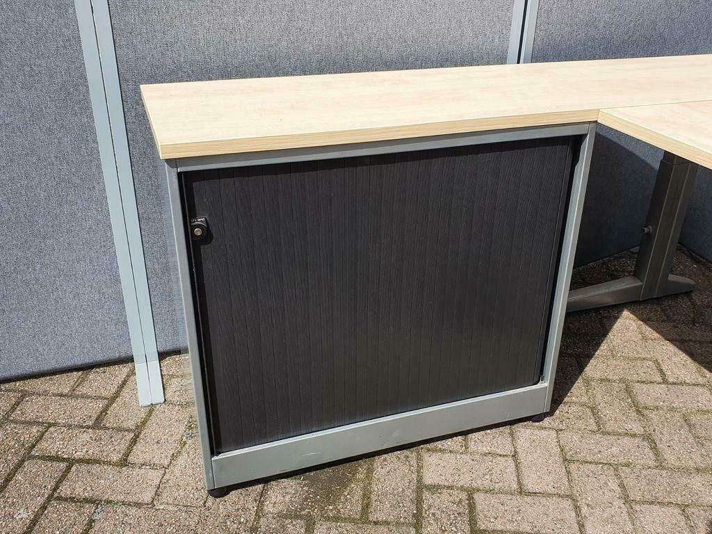 Ahrend hoekbureau, links of rechts, met roldeurkast, Demontabel, Ophalen of Verzenden, Zo goed als nieuw, Ahrend