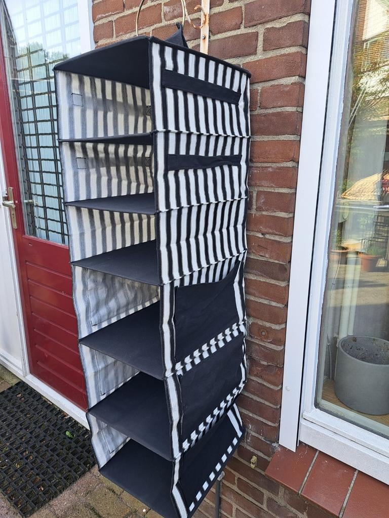 Donkerblauw wit kleding ordener met ophang haak, Ophalen of Verzenden
