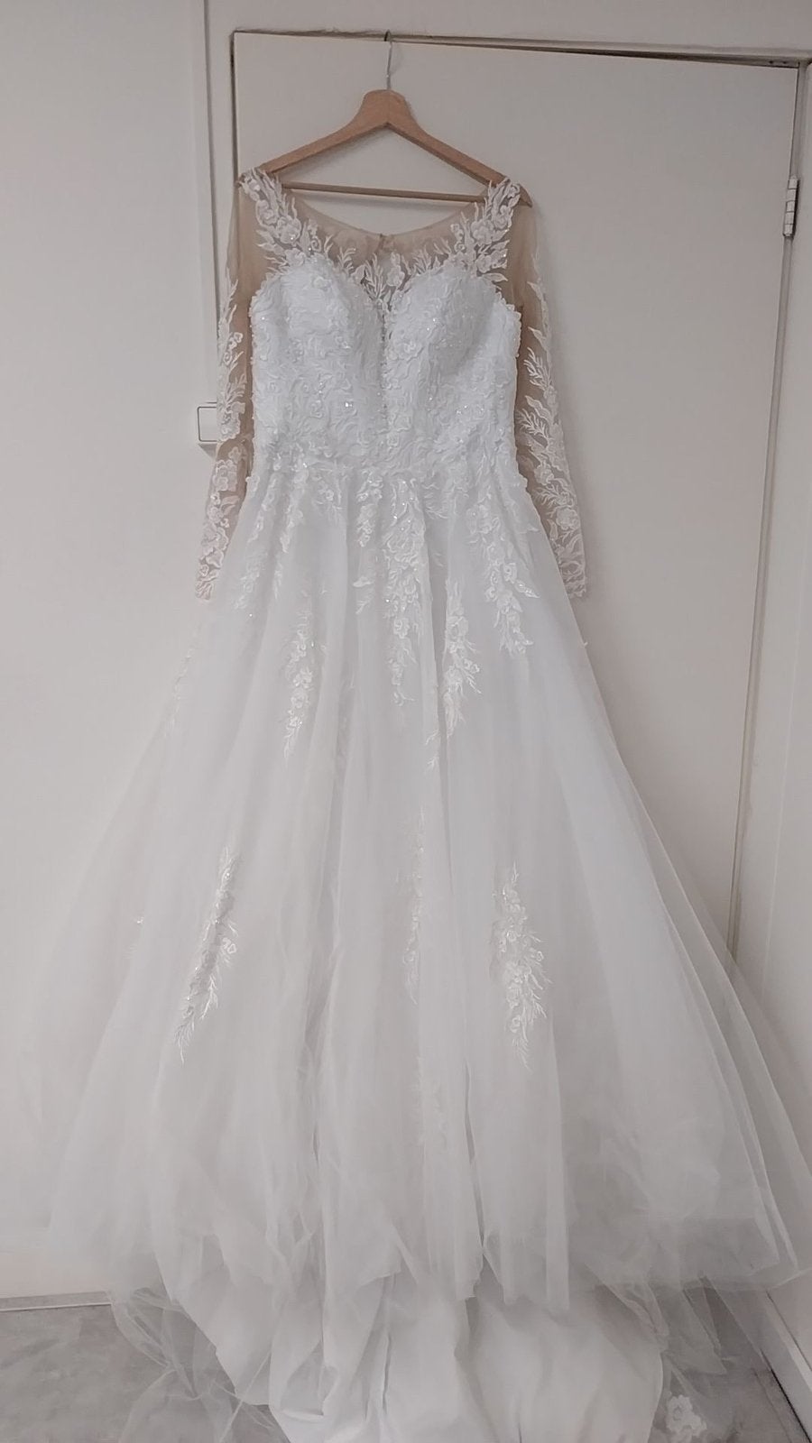 trouwjurk mermaid ballroom A line, Kleding | Dames, Ophalen of Verzenden, Zo goed als nieuw, Wit, Trouwjurk
