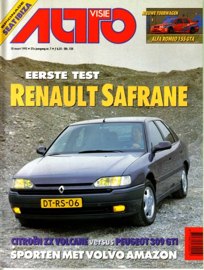 Autovisie test Renault Safrane RXE V6i 1992, Ophalen of Verzenden, Gelezen, Renault