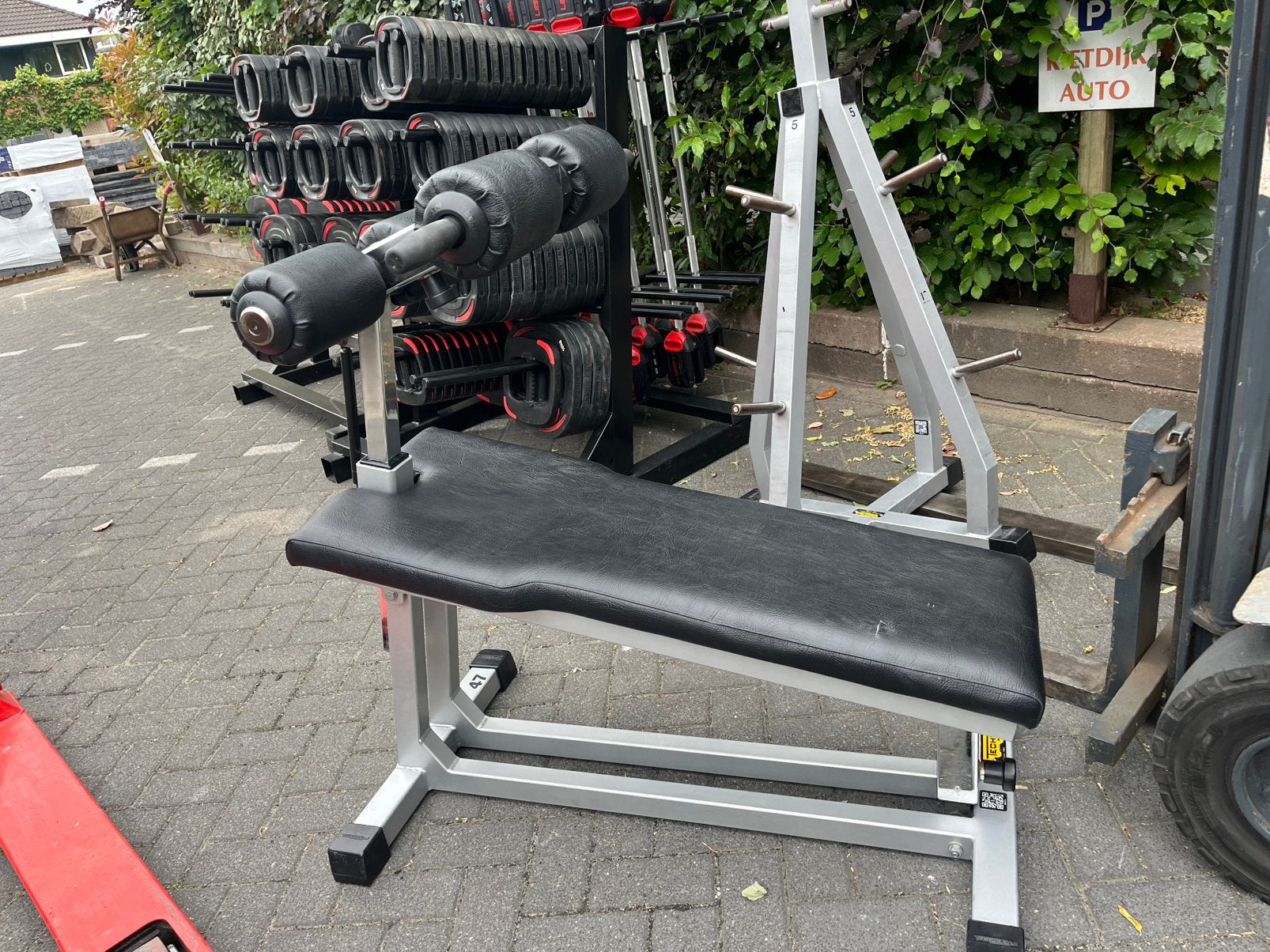 Technogym ab chrunch buik bank verstelbaar, Ophalen, Zwart grijs, Buik, Buik bank