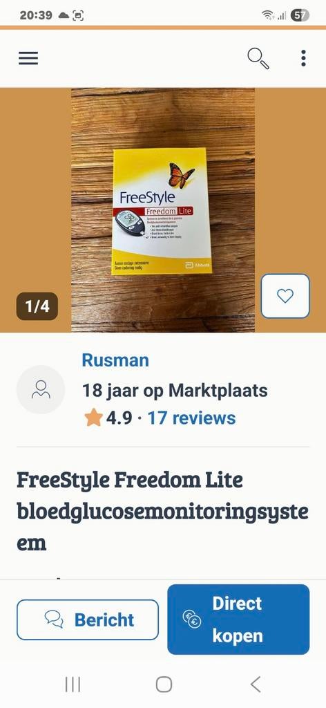 GEVRAAGD: GLUCOSE STRIPS FREESTYLE  FREEDOM LITE, Diversen, Verpleegmiddelen, Verzenden