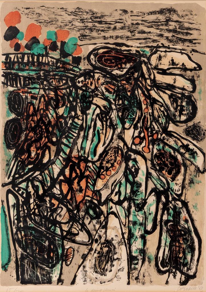 Corneille Beverloo(1922)Lithografie"Le désert fleuri"Ges Gen, Antiek en Kunst, Kunst | Litho's en Zeefdrukken, Ophalen of Verzenden