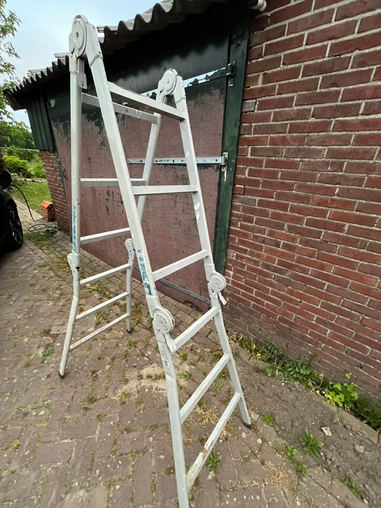 stalen Brennenstuhl Brenette vouw trap van 3,7 meter lang., Ophalen, Gebruikt, Ladder, Opvouwbaar of Inschuifbaar
