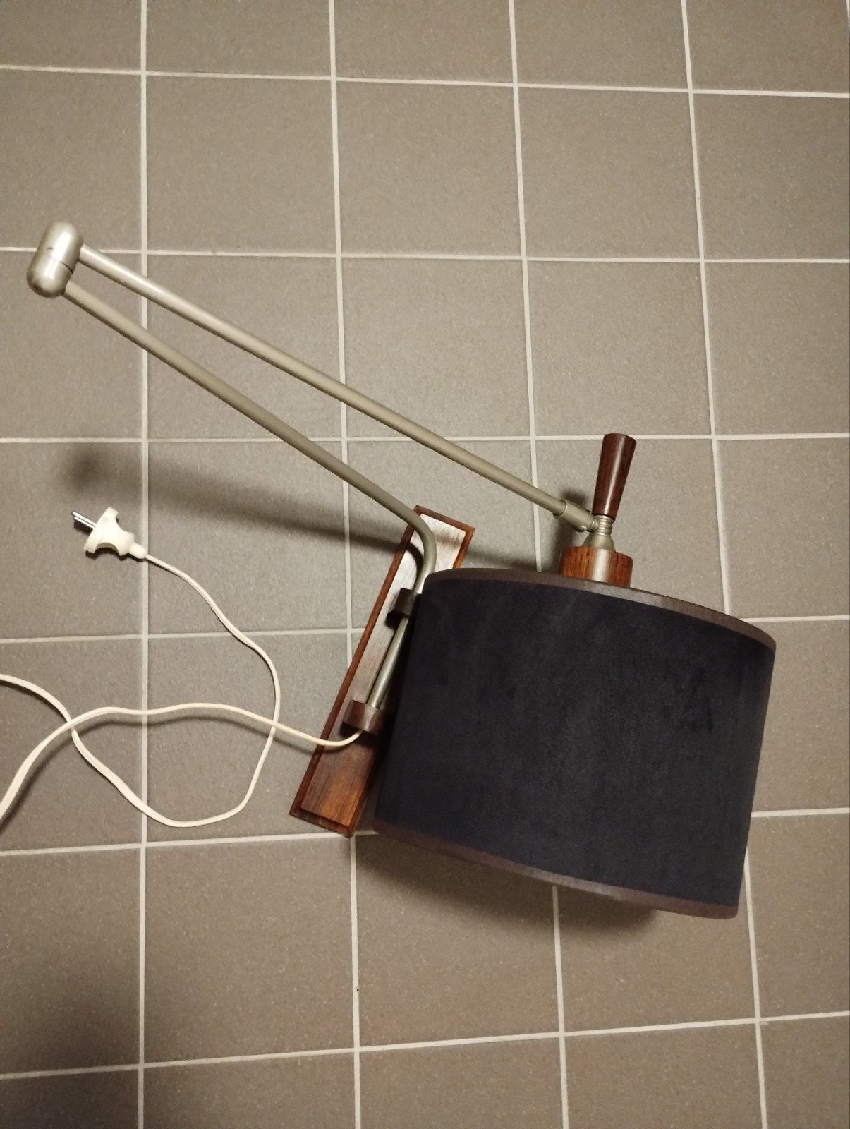 Vintage Deens teakhouten swivel of scone wandlamp, Ophalen of Verzenden