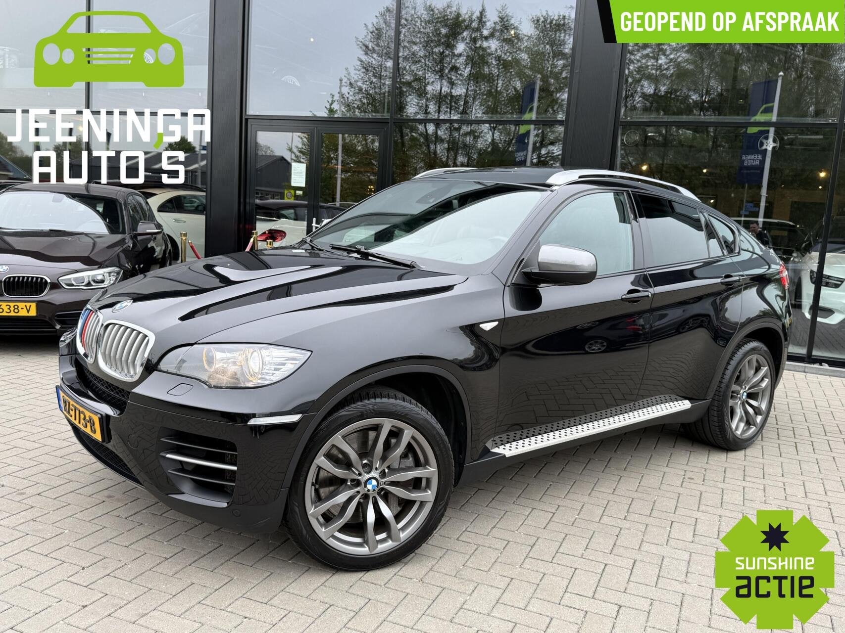 BMW X6 M50d|Leer|Camera|Memory|Achterbankverwarming|DVD|M-pa, Euro 5, Bi-Xenon koplampen, Gebruikt, Zwart