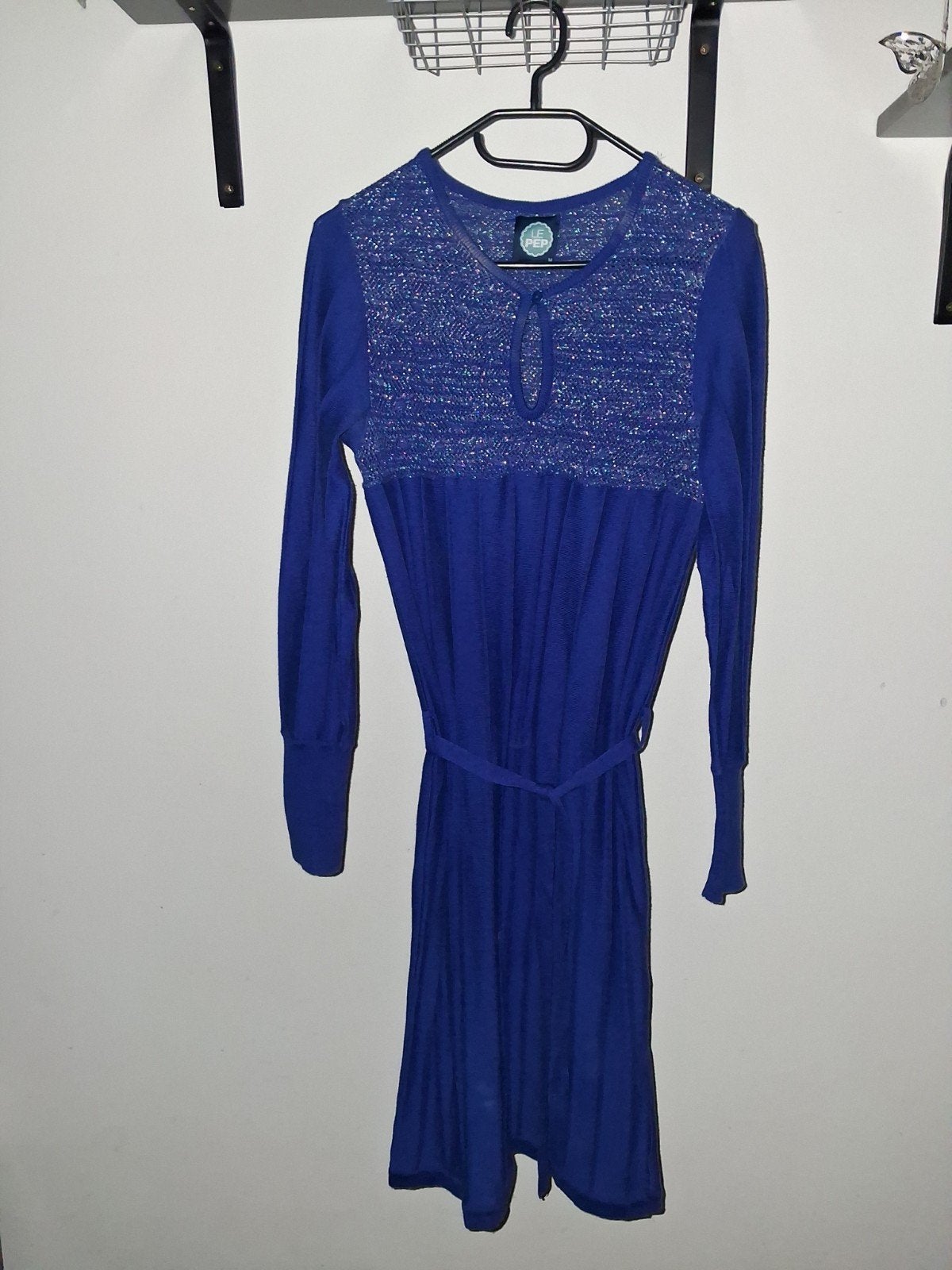 kobaltblauwe jurk van LE PEP maat M. 5hale=4betale, Kleding | Dames, Ophalen of Verzenden, Zo goed als nieuw, Maat 38/40 (M), Onder de knie