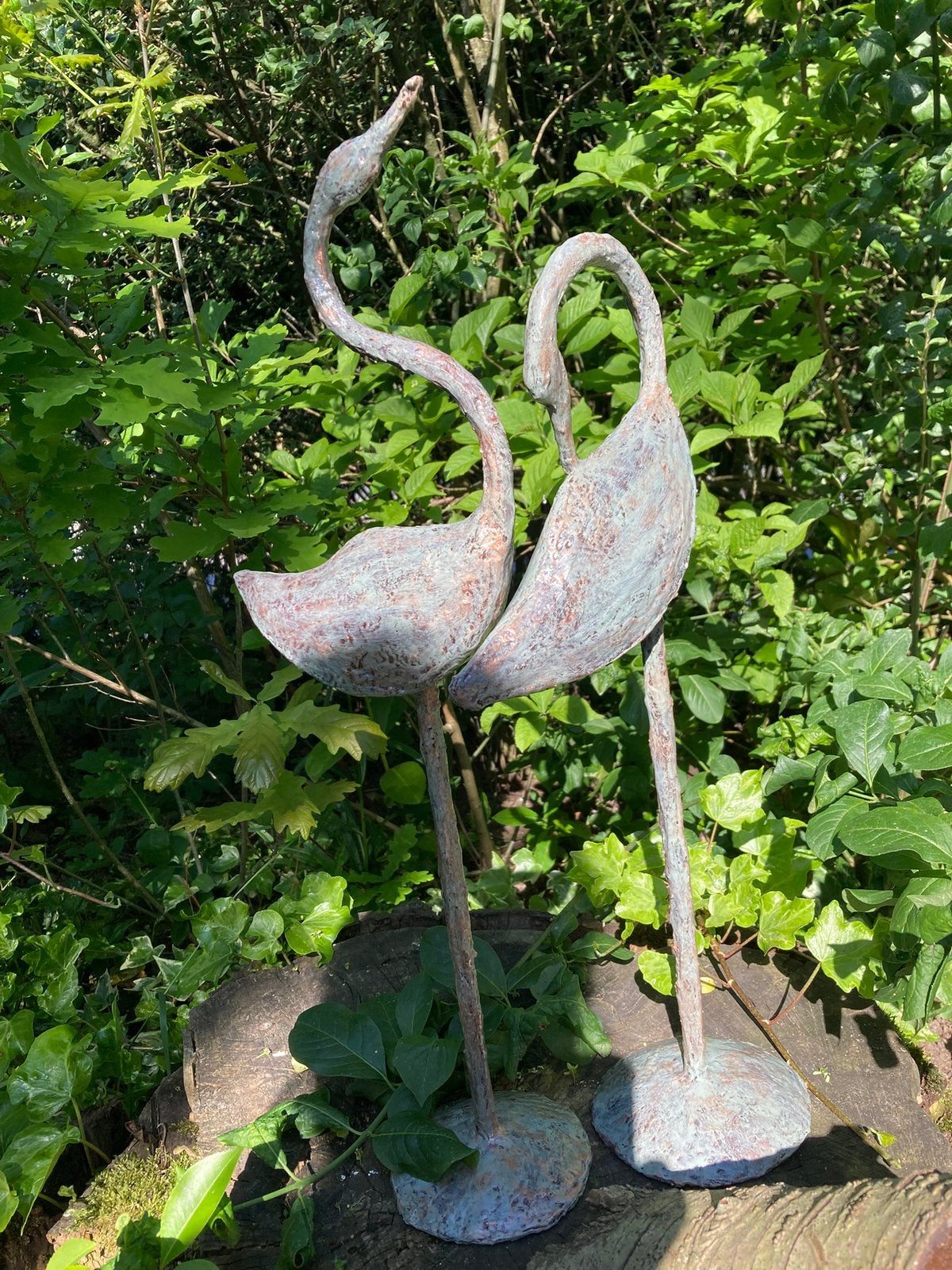 Uniek Handgemaakt Kunstwerk: Set van 2 Luxe Vogelsculpturen, Meerkleurig, Ophalen of Verzenden, Overige materialen, 51 cm