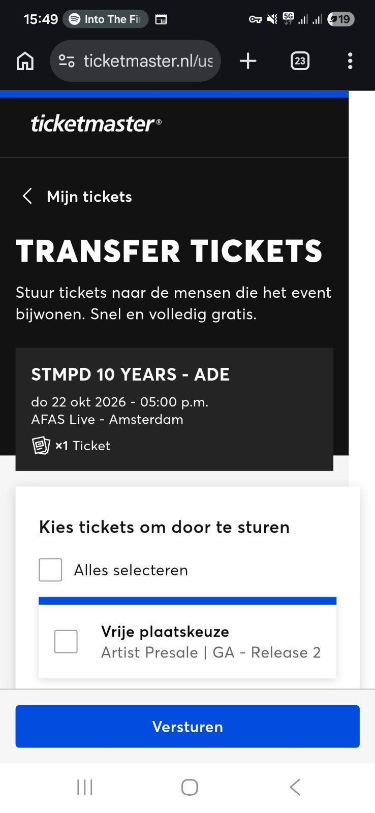 1 ticket - STMPD 10 Years 22 okt - ADE Martin Garrix, Tickets en Kaartjes, Eén persoon, Oktober