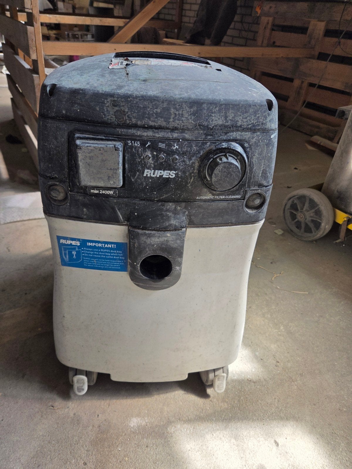 Rupes S145EL Industriële stofzuiger voor werkplaats, Gebruikt, Industriële stofzuiger, 1200 tot 1600 watt, Ophalen